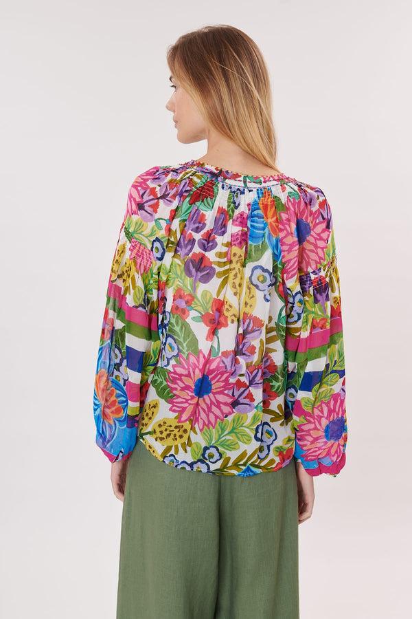 Rene Derhy Blouse Imprimée Avec Des Perles Col En V RUTH