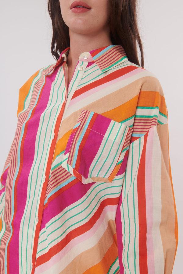 Rene Derhy Chemise Imprimée Rayée Manches Longues RENONCULE