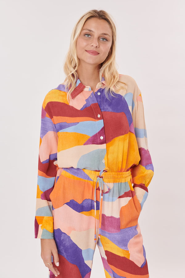 Rene Derhy Chemise Oversize Imprimé Abstrait ROUSSILLON