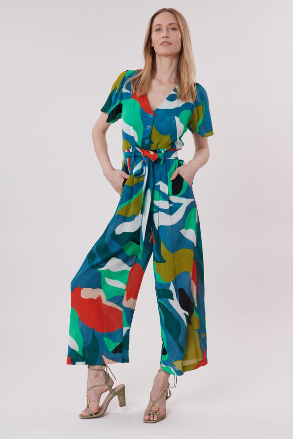 rene derhy Combinaison ample imprimée manches courtes IDA