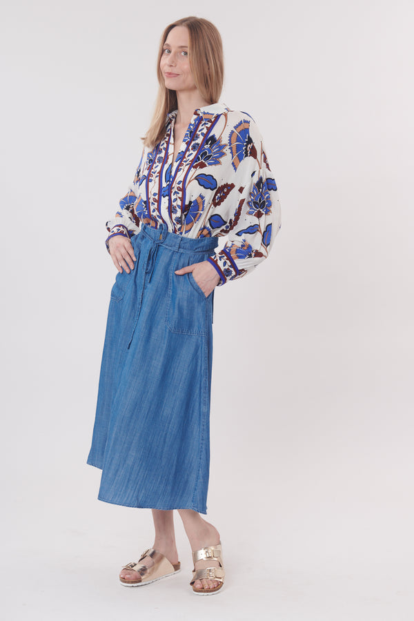 Rene Derhy Jupe Ample Et Longue En Tencel Léger VANGELIS