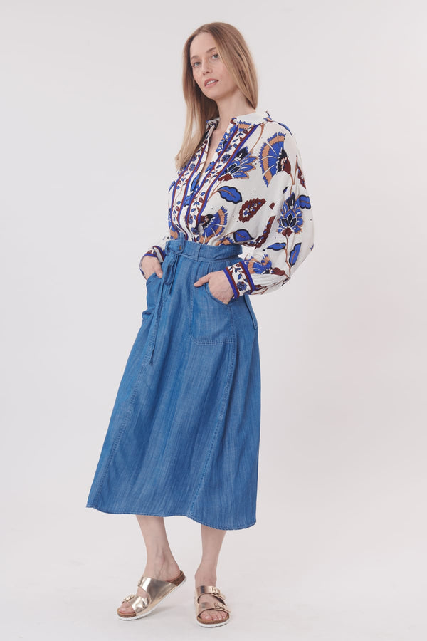 Rene Derhy Jupe Ample Et Longue En Tencel Léger VANGELIS