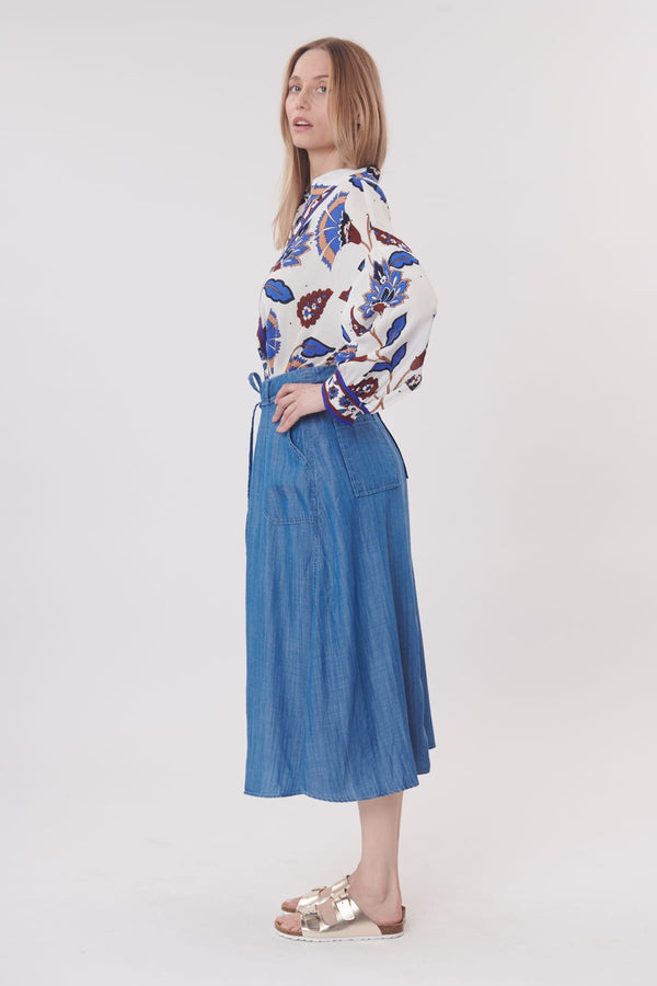 Rene Derhy Jupe Ample Et Longue En Tencel Léger VANGELIS