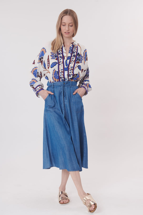 rene derhy Jupe ample et longue en tencel léger VANGELIS