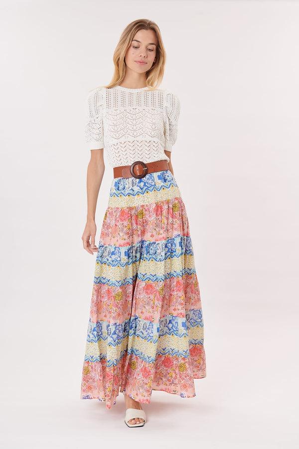 Rene Derhy Jupe Longue En Coton Imprimée à Fleurs VILLIERS