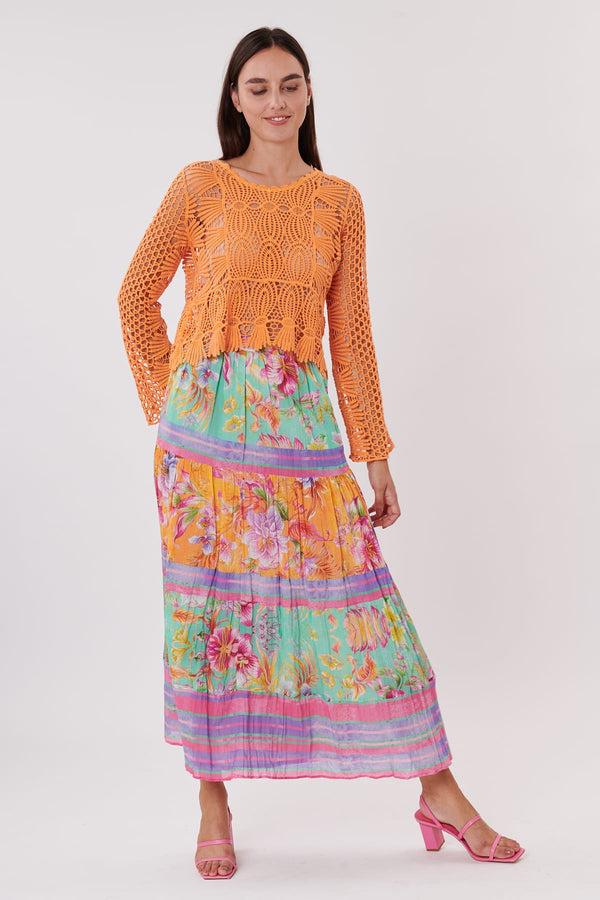 Rene Derhy Jupe Longue Imprimée En Coton Taille élastique VALINA