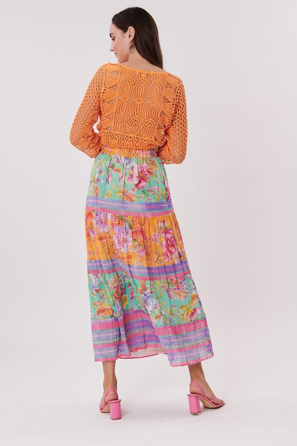 Rene Derhy Jupe Longue Imprimée En Coton Taille élastique VALINA