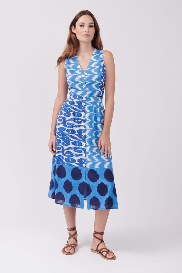 Rene Derhy Jupe Longue Imprimée Plissée à La Taille VAHINA