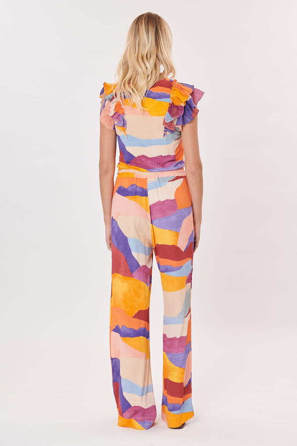 Rene Derhy Pantalon Ample Et Droit Imprimé Abstrait PEGGY