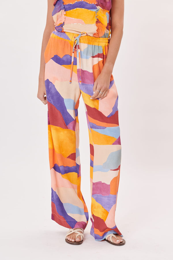 Rene Derhy Pantalon Ample Et Droit Imprimé Abstrait PEGGY