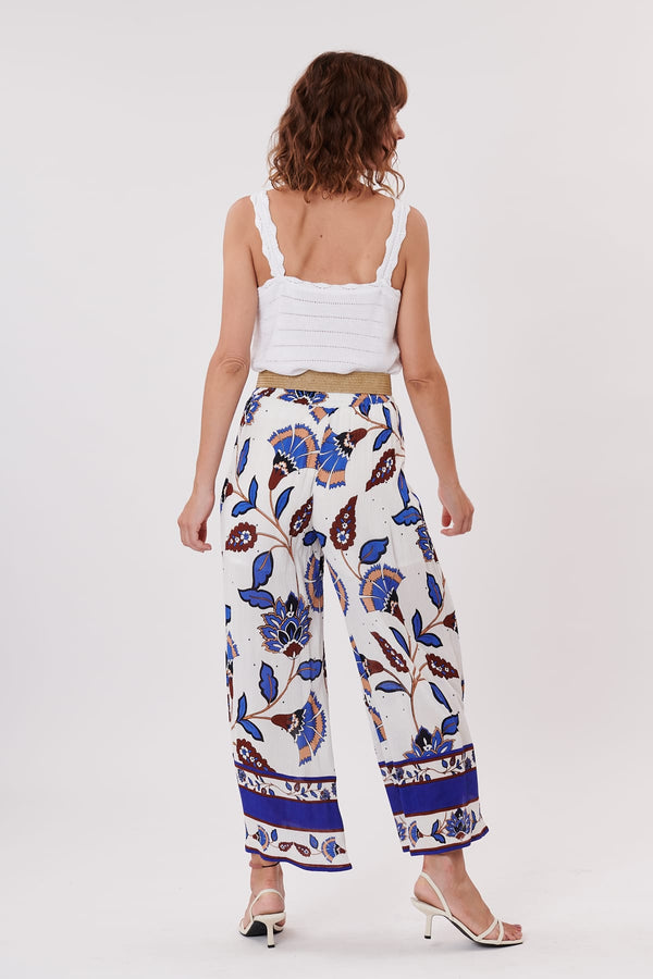 Rene Derhy Pantalon Ample Imprimé Taille élastique PALOMBE