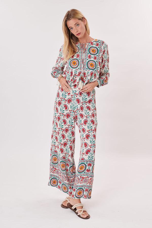 Rene Derhy Pantalon Ample Imprimé Taille élastique PANTOMINE