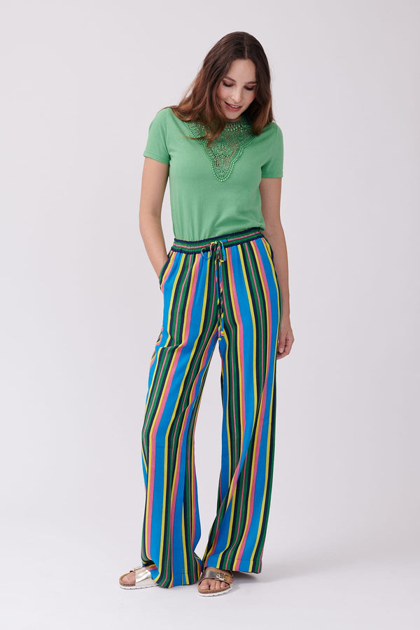Rene Derhy Pantalon Ample Rayé Taille élastiquée PATSY