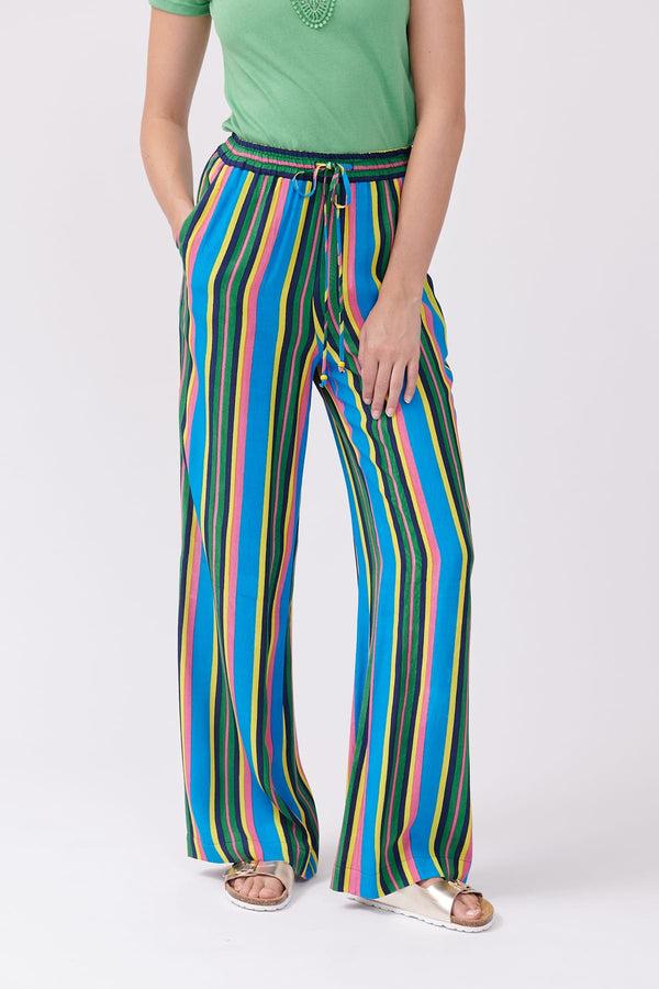 Rene Derhy Pantalon Ample Rayé Taille élastiquée PATSY