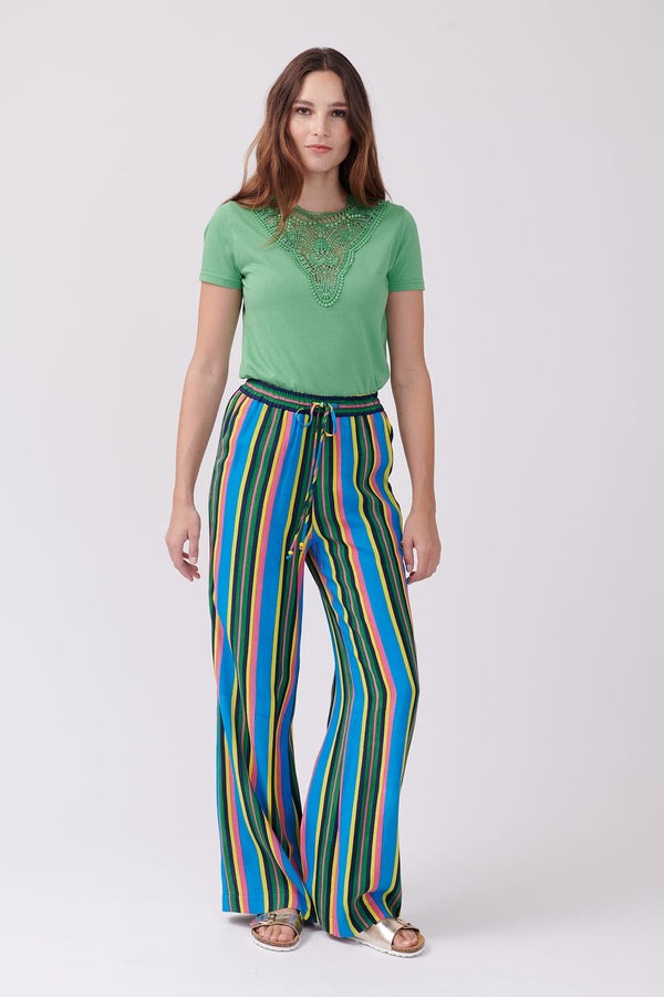 rene derhy Pantalon ample rayé taille élastiquée PATSY