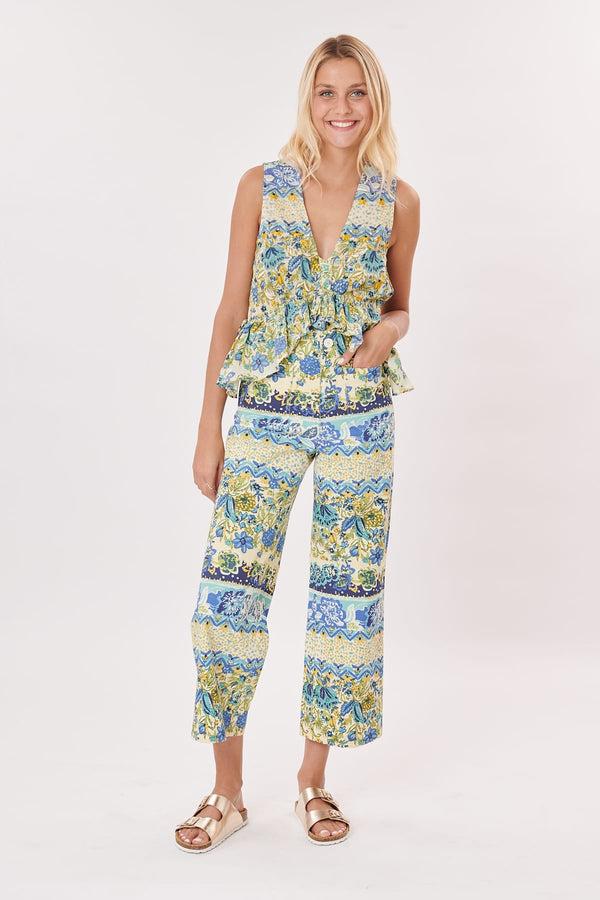 Rene Derhy Pantalon Court évasé Imprimé Floral PELAGIE