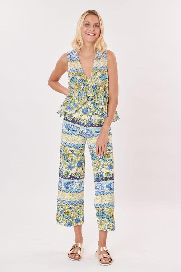 rene derhy Pantalon court évasé imprimé floral PELAGIE