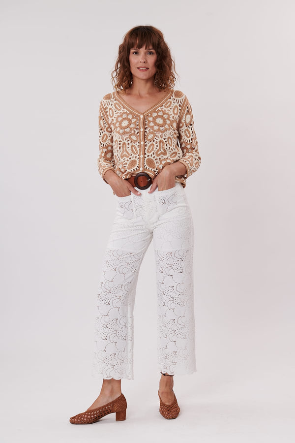 Rene Derhy Pantalon Droit En Broderie Anglaise PAISLEY