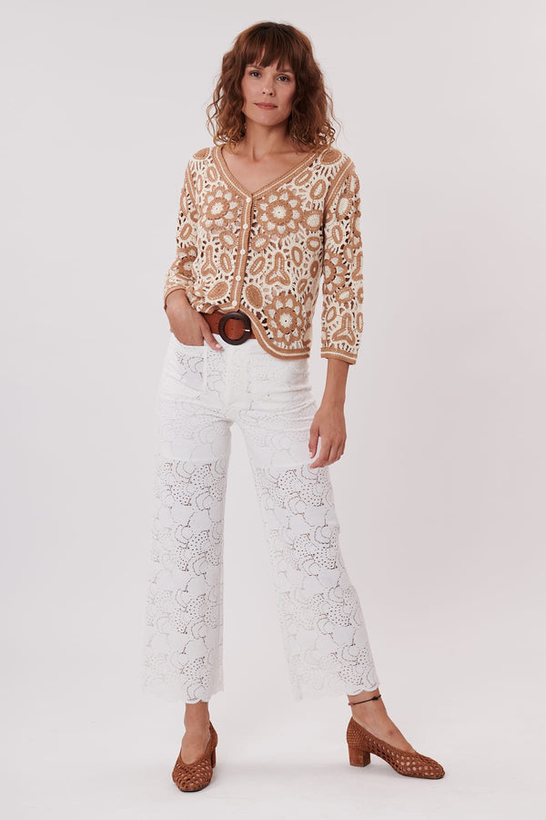 Rene Derhy Pantalon Droit En Broderie Anglaise PAISLEY