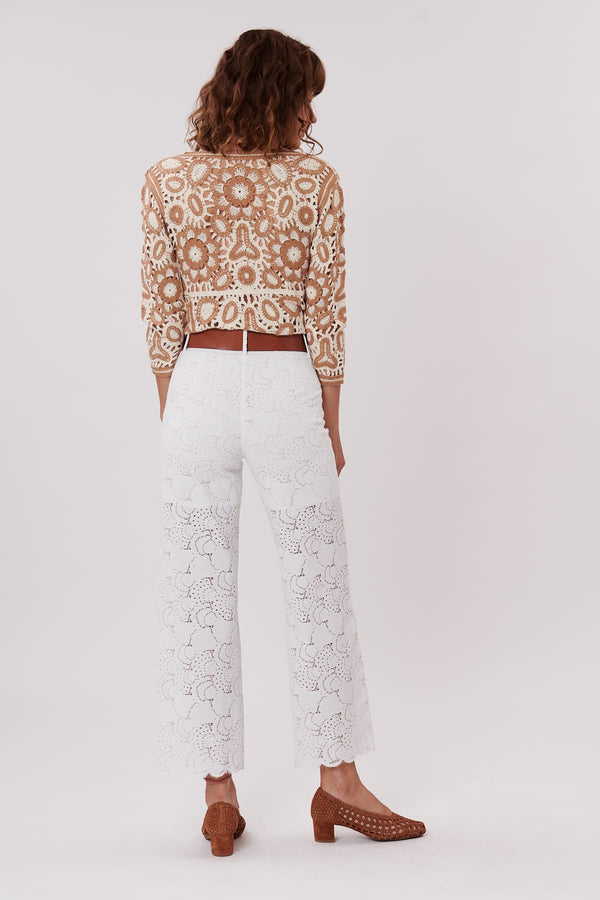 Rene Derhy Pantalon Droit En Broderie Anglaise PAISLEY