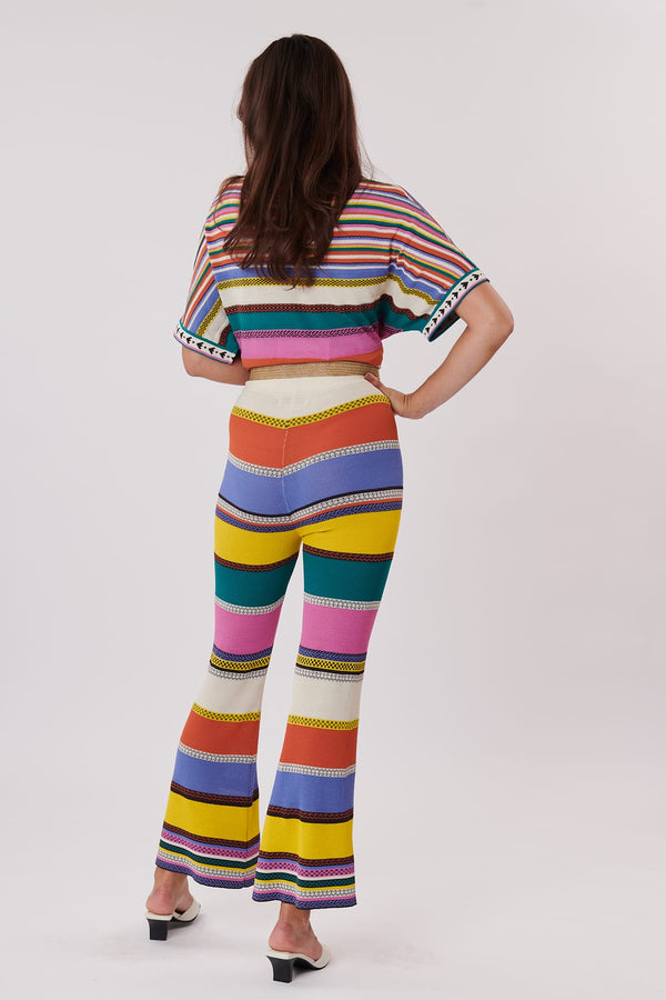 Rene Derhy Pantalon En Maille évasé Taille Haute PATRICIA