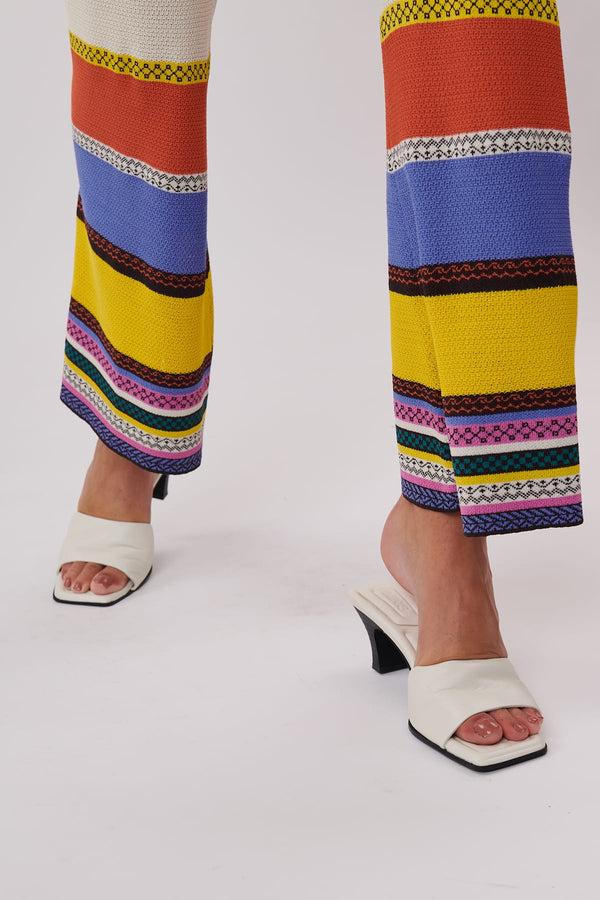 Rene Derhy Pantalon En Maille évasé Taille Haute PATRICIA