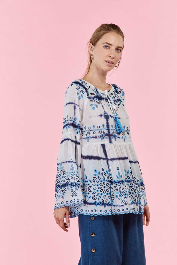 Rene Derhy Blouse Avec Broderie NEIGE