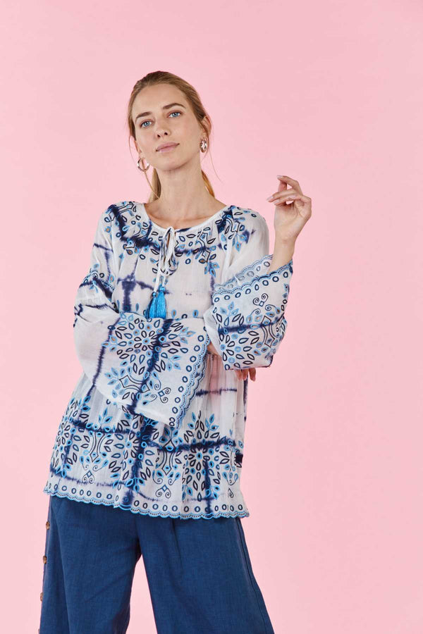 rene derhy Blouse avec broderie NEIGE