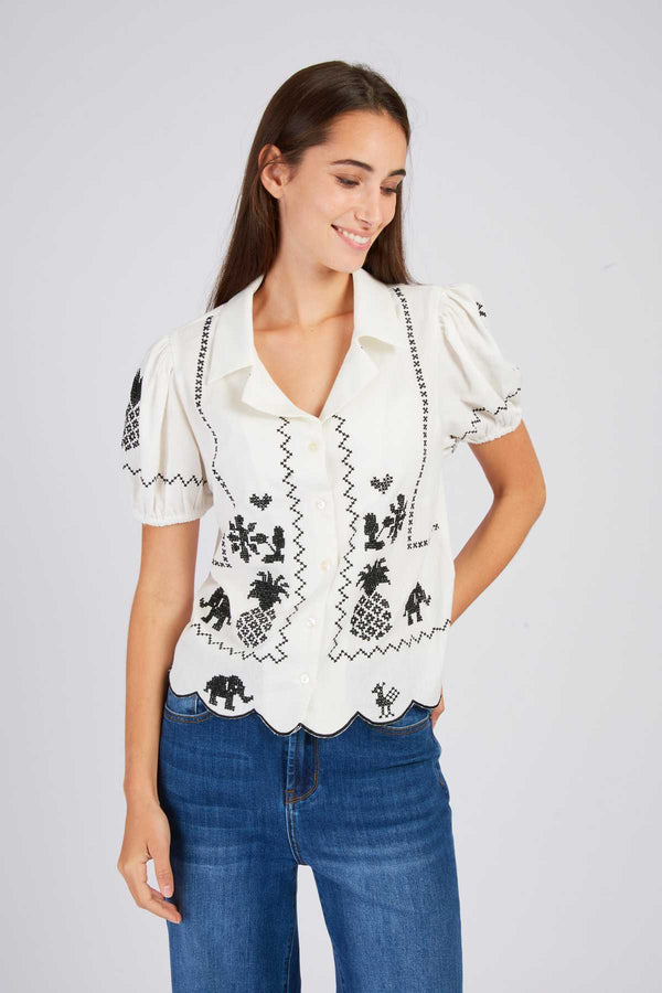 Rene Derhy Blouse Brodée BARTH