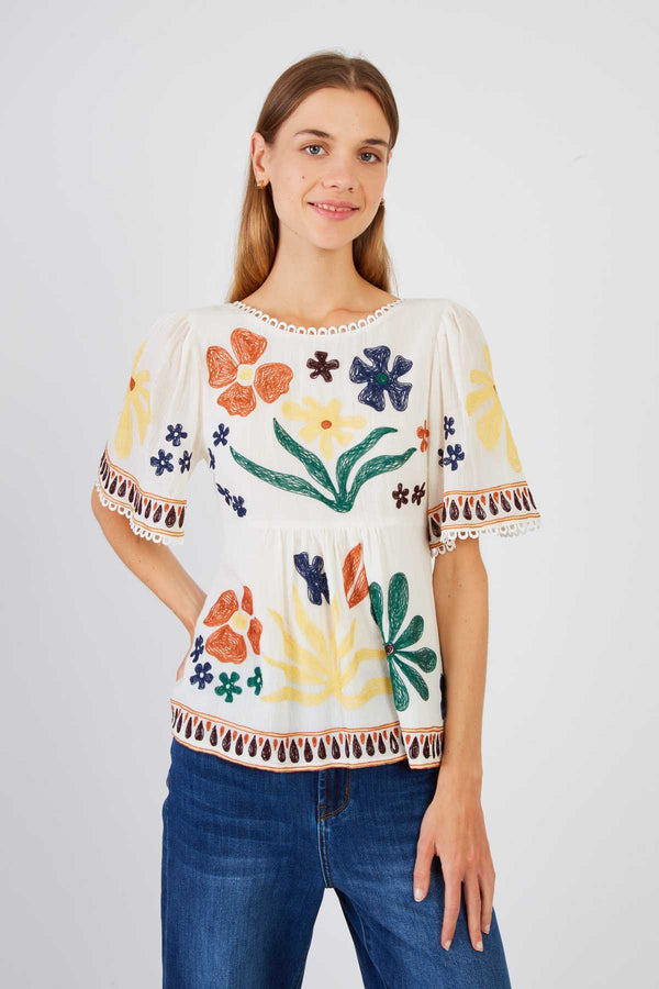 Rene Derhy Blouse Brodée BASTELICA