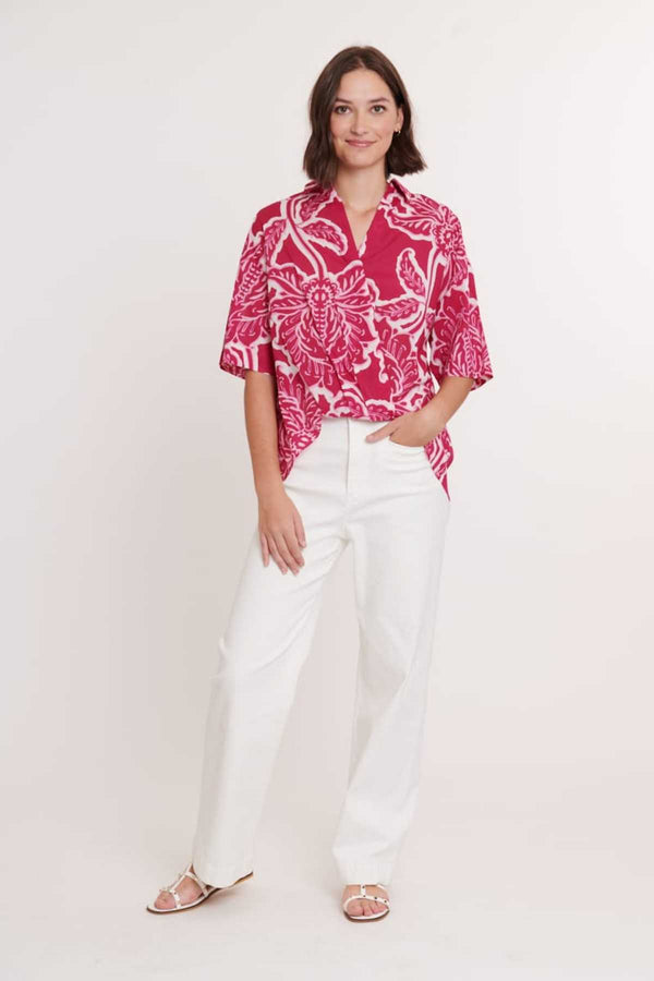 Rene Derhy Blouse Imprimée Drapée En Coton EOLE