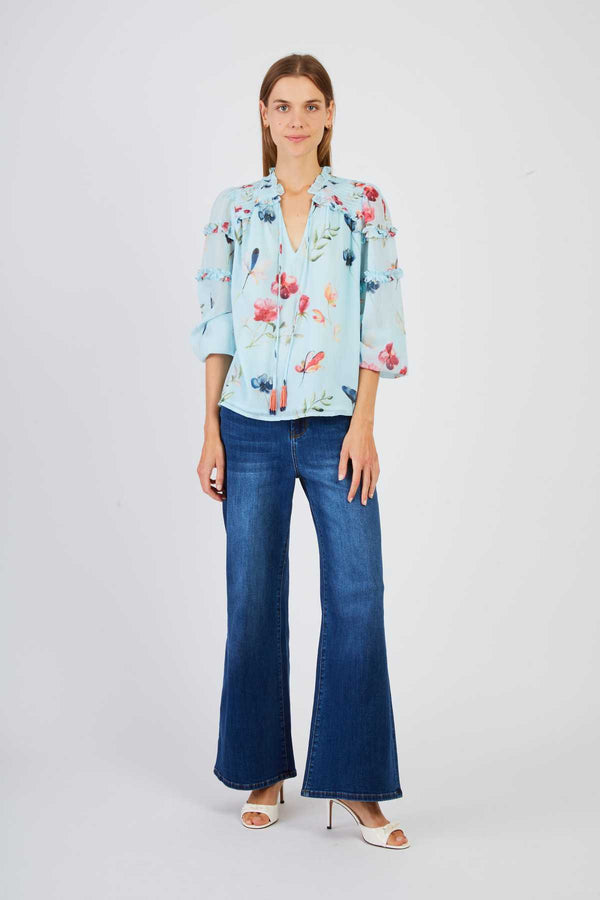 rene derhy Blouse manches longues imprimée LOVELY