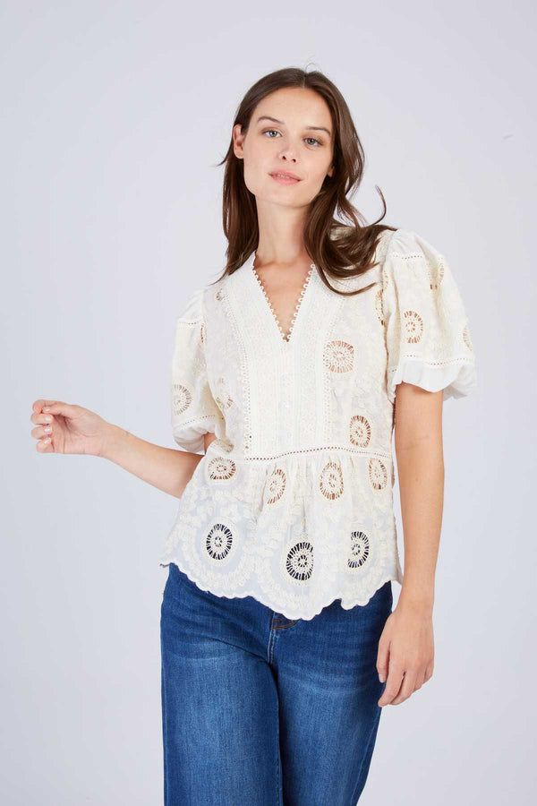 Rene Derhy Blouse Unie Brodée LIDYE