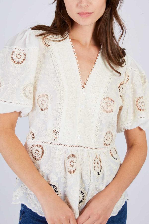 Rene Derhy Blouse Unie Brodée LIDYE