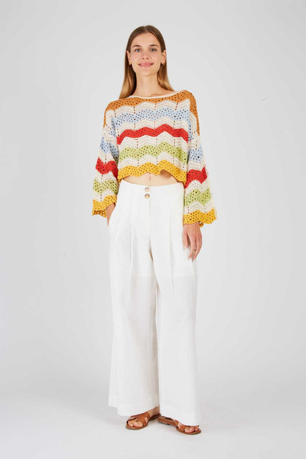 Rene Derhy Crop Top En Maille Ajourée ELIORA