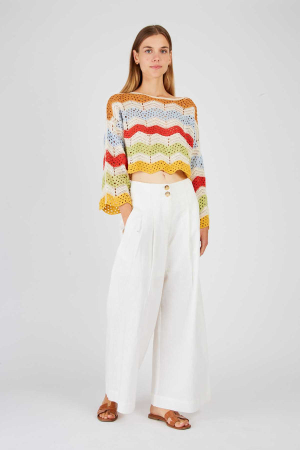 rene derhy Crop top en maille ajourée ELIORA