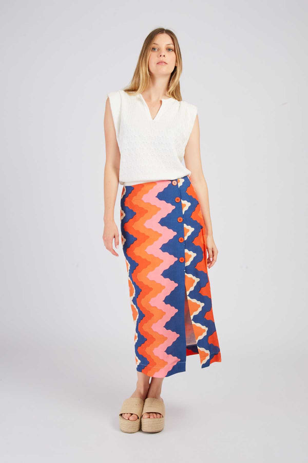 rene derhy Jupe fendu imprimée AKEMI