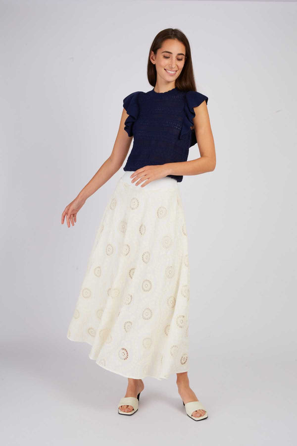 Rene Derhy Jupe Longue Brodée ACAPULCO