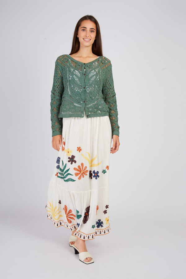 rene derhy Jupe longue brodée ALBI