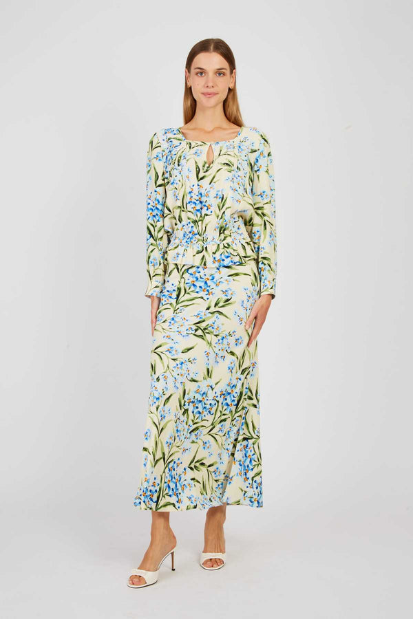 rene derhy Jupe longue imprimée ABIGAEL