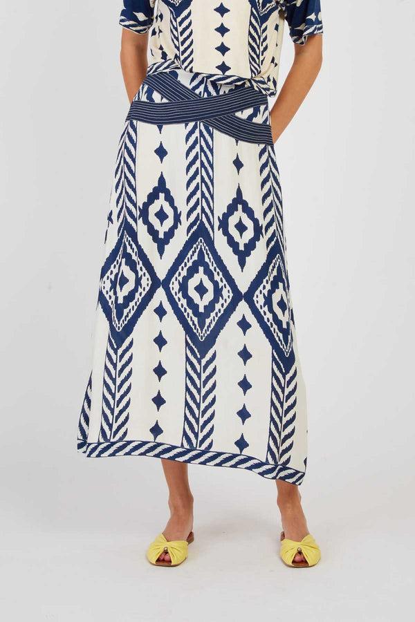 Rene Derhy Jupe Longue Imprimée AGAPANTHE