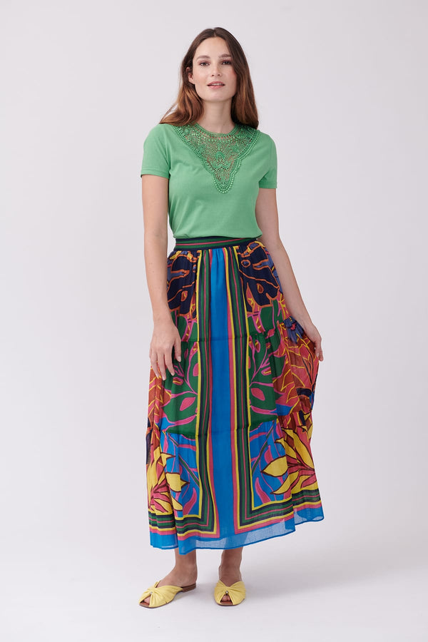 rene derhy Jupe longue imprimée VIADUC