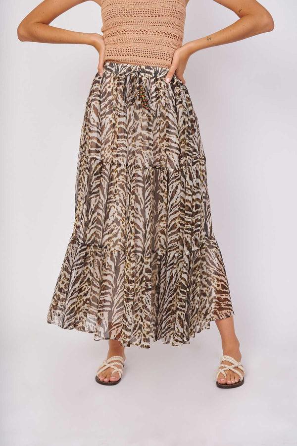 Rene Derhy Jupe Longue Imprimée Voile FOLIE