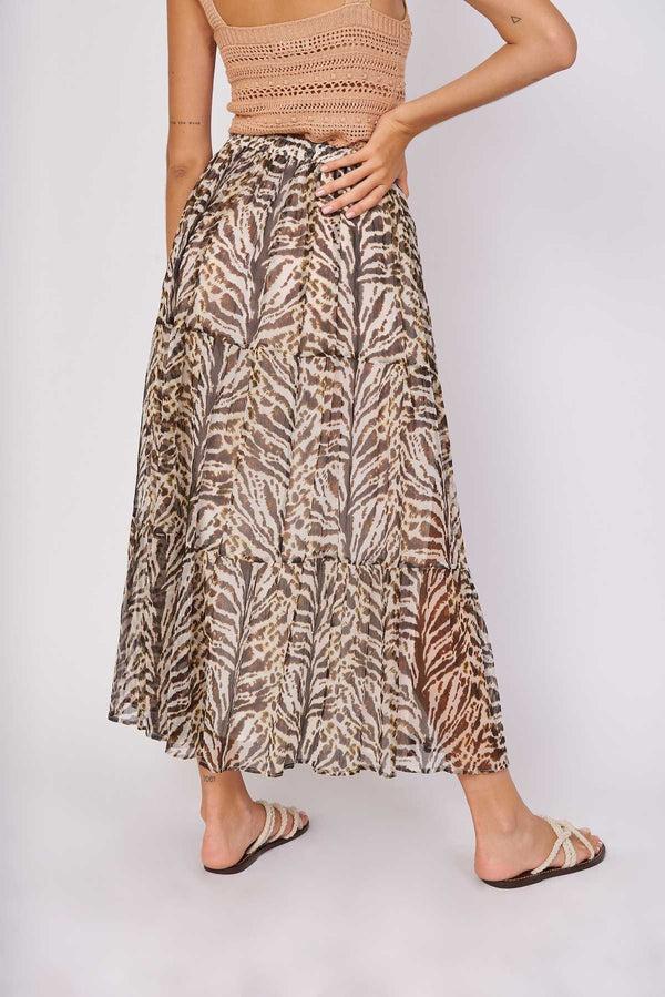 Rene Derhy Jupe Longue Imprimée Voile FOLIE