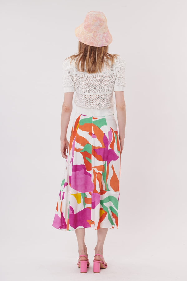 Rene Derhy Jupe Mi-longue Imprimée à Volants VARDA