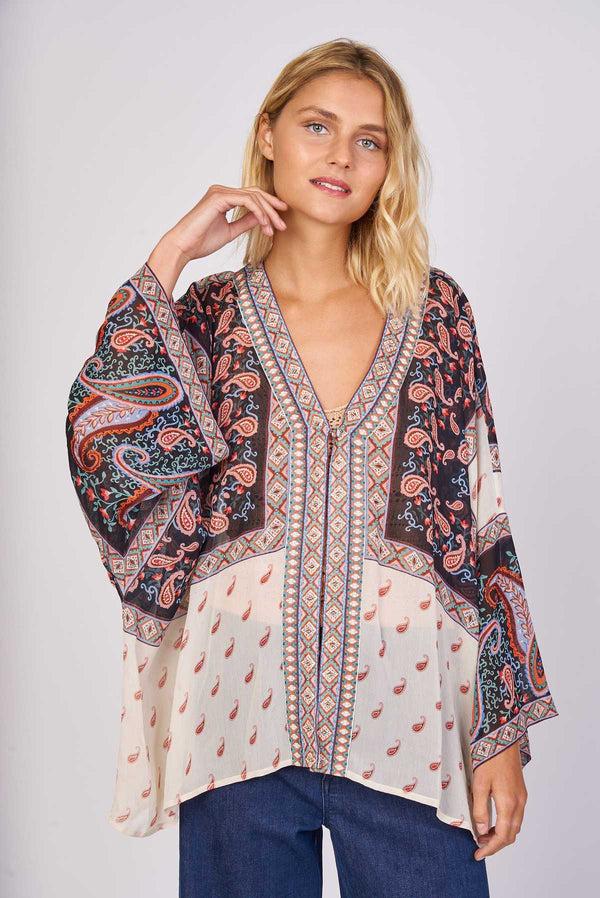 Rene Derhy Kimono Fluide Imprimé ELISSANDRE