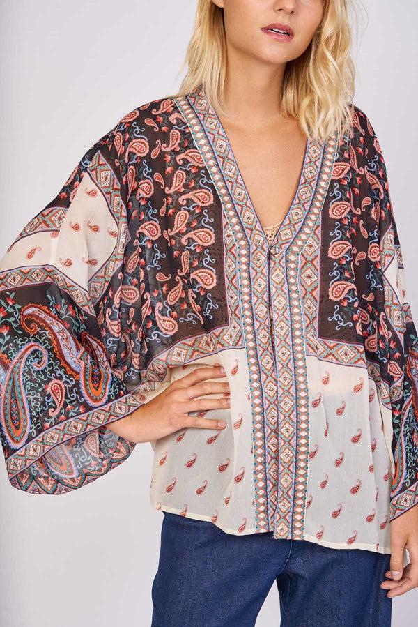 Rene Derhy Kimono Fluide Imprimé ELISSANDRE