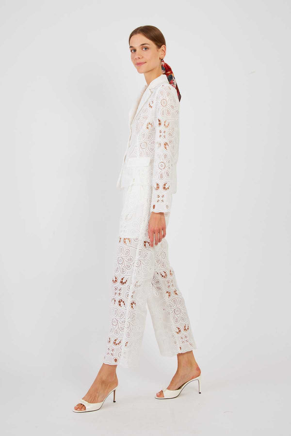 Rene Derhy Pantalon Droit En Dentelle DAMIENNE