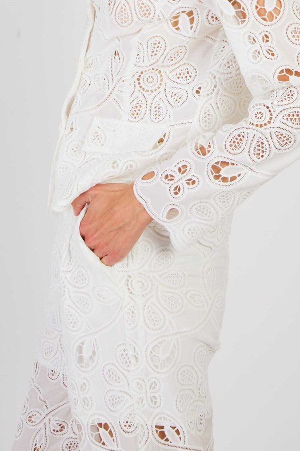 Rene Derhy Pantalon Droit En Dentelle DAMIENNE