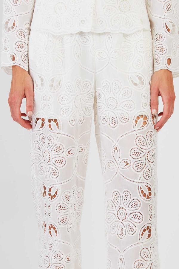Rene Derhy Pantalon Droit En Dentelle DAMIENNE